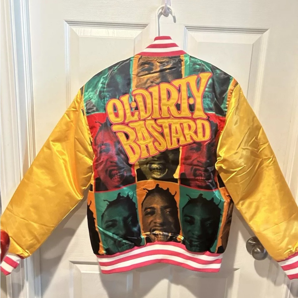Headgear Classics Ol’ Dirty Bastard Yellow Satin Bomber Jacket MSRP $160.00 NWT